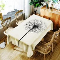 Lotus Tablecloth Pure Background Dandelion Flower And Girl Pattern Polyester Waterproof Table Cloth Cover For Children 40 X 40CM