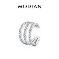 MODIAN 1PCS Multi Layer Sparkling Zirconia Ear Cuff 925 Sterling Silver Trendy Clip Earrings For Women Girls Fine Jewelry Gift sidabras
