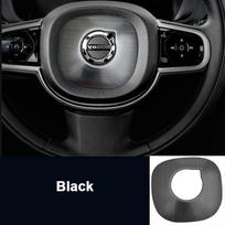 Nerūdijančio plieno automobilių stiliaus vairo logotipo emblemos dangtelio žiedo apdailos lipdukai, skirti „Volvo XC60 2018“ priedams juoda