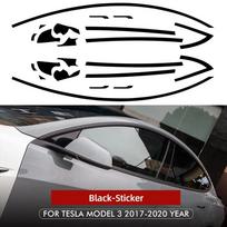 Automobilio lango rėmo lipdukas, skirtas Tesla Model 3 išorės apdailos priedams PVC durų rankenos juodos apsauginės apdailos juostelės 2017- juoda