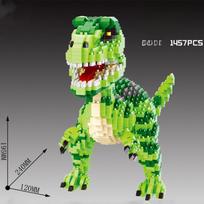 „Pasidaryk pats“ dinozaurų mini statybiniai blokeliai, Tyrannosaurus Rex, Velociraptor, 3D modelis, mikro plytos, dėlionės figūrėlės, žaislai vaikams, dovanos