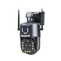 8K WiFi apsaugos kamera 20x priartinimo lauko keturių objektyvų dviejų ekranų PTZ kamera automatinio sekimo CCTV IP lauko Wifi stebėjimo kameros EU Plug