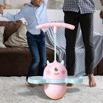 Pogo kamuolys su rankena Pratimas Šuolis su lazda Balance Sense Treniruotės atšokimas rožinė