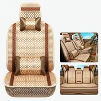 WTEMPO Automobilių pagalvėlių rinkinys „Weave Cold Silk Cushion“ universalus specialus automobilio sėdynės užvalkalas visiems vasaros sezonams Five-seat smėlis