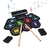 Elektroninis būgnų rinkinys Rankinis būgnų rinkinys Mušamasis instrumentas 9 Pads BT Išorinis garsas su juoda