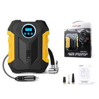 Carsun Nešiojamų automobilių 12V 150 PSI oro kompresorius skaitmeninis padangų pripūtimo siurblys LED lempa padangų suspaudimo siurblio kompresorius, skirtas automobilių motociklų kamuoliui Digital display geltona