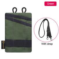 Taktinis EDC maišelis Piniginės krepšys Mini juosmens „Fanny“ krepšys kortelės raktų diržo juosmens paketas Green with strap
