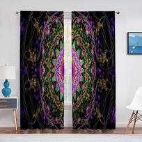 Mandala Bohemiškos Boho Žalios Mėlynos Tiulio Užuolaidos Svetainei Miegamajam Virtuvei Šifono Plonos Užuolaidos Langų Apdaila Dekoras 1 PCS W100XH250cm&Rod Pocket