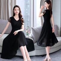 „Chiffon Maxi“ suknelė su išskirtinėmis detalėmis, rafinuota vasarinė suknelė moterims, prabangi aukščiausios klasės mada M juoda