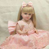 Reborn Baby Doll Viso kūno minkštas silikonas Reborn Toddler Doll Lifelike Minkštas Aukštos kokybės Lėlės Dovanos vaikams Žaislas rožinė