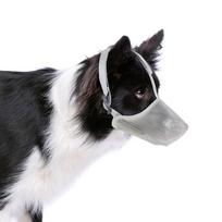 Šuns snukis, minkštu tinkleliu dengti snukiukai Apsauga nuo apsinuodijusio masalo su reguliuojamais dirželiais, neleidžia kramtyti ir laižyti XS gray
