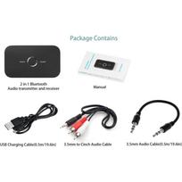 AUX Bluetooth 5.0 adapterio siųstuvo imtuvas televizoriui 2 viename garso adapteris su Aux 3,5 mm RCA mažos delsos ir didelės raiškos televizoriaus kompiuterio ausinėms ir kt. 5.8x9.7x0.82cm juoda