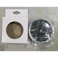 Mini 58 mm automobilio termometras, mechaninis analoginis temperatūros ekranas su lipduku 5.8*5.8*1.4cm sidabras