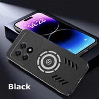 Xiaomi Poco F6 X6 F5 F4 F3 GT Pro Rock Sand Ice Magnetinis Karščio Išsklaidymo Matinis Apsaugos nuo pirštų atspaudų PC Dėklas Kvėpuojantis Vėsinantis Dangtelis Korpusas Poco F3 juoda