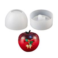 Candle Cup Silicone Mold 3D Christmas Apple Shape Storage Box Molds DIY Aromatherapy Gypsum Candle Jar Jewelry Box Molds white
