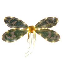 Fairy Wings Moteriškas žėrintis laumžirgio sparnų kostiumas Lengvas, kvėpuojantis aprangos aksesuaras vakarėliams Cosplay pasirodymui žalia