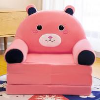 Pliušas sulankstomas vaikiškos sofos atlošas kėdė 2 viename Sulankstoma vaikiška sofa Mielas animacinis filmukas Tinginė sofa vaikams sulankstoma sofa-lova One Size