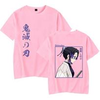 Harajuku Anime Demon Slayer Unisex Unisex Kimetsu No Yaiba Summer T-shirts Tops Shinobu Kocho Printed T Shirt Aesthetic T Shirts Unisexga Streetwear L