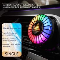 Automobilio oro ventiliacijos angos aromaterapinis difuzorius su LED sinchronizuojama su muzika apšvietimu, USB-C įkrovimu, kelių režimų aplinkos apšvietimu automobilio salonui Ocean, 1-Pack įvairiaspalvis