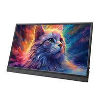 15,6 colio nešiojamasis nešiojamasis kompiuteris 1080P kelioninis monitorius su stovu ir dviem išoriniu garsiakalbiu juoda