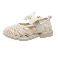 Girls Hollow Sandals with Bow-knot Round-toe Non-slip Children Princess Shoes Air Mesh Kids Half Sandals Breathable 2024 New 21 smėlis