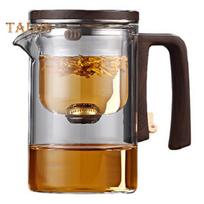 520/720/900 ml stiklinis arbatos puodas su infuzatoriumi medine rankena, karščiui atspari, be lašėjimo snapelis, vandens atskyrimo arbatinukas Lengvai valomas arbatos virdulys šaltai M gryna