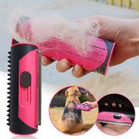 3 viename šepetys nuvalymo pavilniui ir kailiui Šunų masažo šukos Magic Pet Comb Pūkų šalinimo šukos šunų plaukų šepetys Šunų valymo ir priežiūros įrankiai One Size pink
