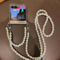 Skirtas Motorola Razr 50 Ultra Pearl Crossbody Lanyard Minkštas silikoninis telefono dėklas, skirtas Moto Razr 40 Ultra Wriststrap Chain HD permatomas skaidrus telefono dangtelis Razr 50 Ultra