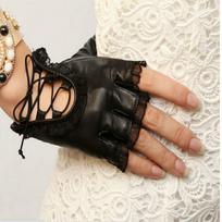 PU odinės pirštinės be pirštų žieminėms pirštinėms Gamintojas Mitten Luvas Women Gloves juoda