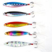 25 g „Jigs“ žvejybos masalai, metaliniai kieti „Minnow“ masalai su „Treble Hooks“ jūros žvejybos reikmenimis