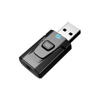 VAORLO USB Bluetooth 5.0 imtuvas siųstuvas stereo garso RCA AUX 3,5 mm lizdas su mikrofonu laisvų rankų įranga televizoriui Automobilinis rinkinys belaidis adapteris juoda