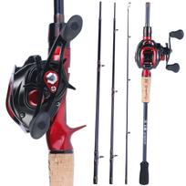 Meškerės ir ritės kombinacijos 1,8 m / 2,1 n „Baitcasting“ meškerykotis su 17+1 BB „Baitcasting“ rite kelionei žvejybai 1.8m& Left handle
