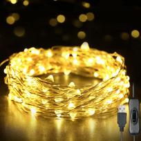 Pasakų girlianda 12m 120 LED girliandų girlianda USB IP65 atspari vandeniui šiltai balta skirta šilta balta spalva