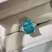 GICA GEMA Luxury 100 % 925 sterlingo sidabro spindintis 10*14 MM cirkonio sužadėtuvių žiedas moterims Dailūs papuošalai US 5 mėtinė