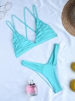 Push Up Bikinis Sexy Bikini Moteriškas maudymosi kostiumėlis Moteriškas rožinis maudymosi kostiumėlis Brazilijos bikini maudymosi kostiumėlis maudymosi kostiumėliai paplūdimio drabužiai M mėlyna