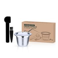 [i Cafilas][HLB06] Daugkartinio naudojimo kavos kapsulės, nerūdijančio plieno kavos filtrai, daugkartinio naudojimo kremo gaminimo angos, skirtos Nespresso aparatui Xiaomi S1201 1 Capsule sidabras