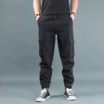 Rudens pavasario vyriškos apatinės sportinės aprangos sportinės kelnės Vienspalvės „Jogger Cargo“ kelnės Fitness Tactical Pocket Work Out Pieštukas Kelnės Kelnės vyrams 6XL