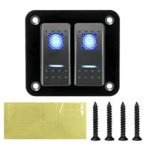 2 „Gang Rocker“ perjungimo skydelio automatinės atsarginės dalys, skirtos automobilių jūrų kemperių priekaboms kelioninėms priekaboms 12–24 V LED vandeniui atsparus jungiklio skydelio grandinės pertraukiklis raudona
