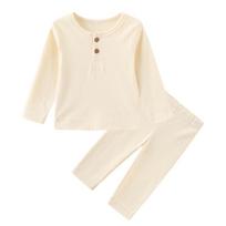 Kiddiezoom New Baby Boys Mergaičių drabužių rinkiniai kūdikiams 100% medvilnė Minkšta ir maloni odai vienspalvių rankovių drabužių rinkiniai pavasario rudens mažyliui 66(3-6M)
