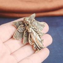 Varinis Šešisparnis angelas Dievas Meilės Kupidono statula Maži papuošalai Žalvariniai Angelo statulėlės Stalinio stalo papuošimai Namų dekoro priedai 1pcs