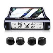 Išmanusis automobilio padangų slėgio monitorius TPMS saulės energijos įkrovimo stebėjimo sistema Universali ratų slėgio saugos signalizacija CD padangų slėgio jutiklis gray