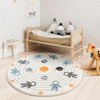 Animacinis apvalus kilimas Kilimai svetainei miegamajam vaikų kambariui Antklodė grindų kilimėlis Kūdikio žaidimų kilimėlis Dekoras Svetainė Šeriuotas plotinis kilimas Diameter60cm M beige