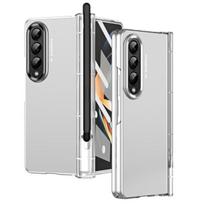 „Samsung Galaxy Z Fold 4“ dėklas su rašiklio laikiklio vyriu, visiškai apsaugančiu priekinį ekraną Stiklinė plėvelė, atspari smūgiams, skirta Z Fold4 Only Case No Pen sidabras