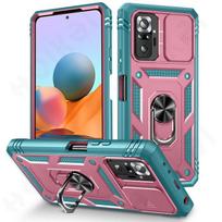 Dėklas, skirtas „Xiaomi Redmi Note 10 Pro 10 4G X3 Pro 9C Heavy Duty“ su fotoaparatu, 360 laipsnių pasukamu smūgiams atspariu dangteliu Xiaomi Poco X3 Pro rožinė žalia spalva