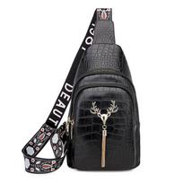 Moterų mados PU odiniai kelioniniai krepšiai Dienos Crossbody Messenger Krepšys Vandeniui atsparus Patvarus Krūtinės Krepšiai Pečių krepšiai juoda