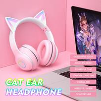 Ant galvos tvirtinamos Bluetooth ausinės ST89M gradiento spalvos LED lemputė Cat Ear Belaidės Bluetooth ausinės Kompiuterių ausinės