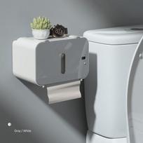 Indukcinio tualetinio popieriaus laikiklio lentyna Automatinis popieriaus išvedimas Wc popieriaus stovas Sieninis tualetinio popieriaus dozatorius Vonios kambario priedai automatic grey