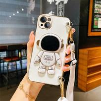 X3 Pro Astronaut Crossbody Lanyard telefono laikiklio dėklas, skirtas Xiaomi Mi Poco X3 Nfc Pro X4 M4 X5 Pro 4G 5G M3 F3 C40 M5 stovo dangtelis Poco C40&Case & Strap balta