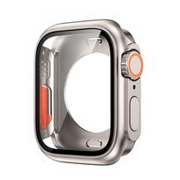 360 atnaujinimo dėklas, skirtas Apple Watch 8 7 45 mm ekrano apsaugai, kieto kompiuterio grūdinto stiklo iWatch serija 4 5 6 Se 44 ​​mm Keisti į Ultra 49 mm 44mm Change to 49mm