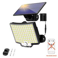 Saulės šviesa 228LED lauko sieninis šviestuvas su judesio jutikliu nuotolinio valdymo pulteliu vandeniui atsparus kiemo garažo apšvietimas saulės gatvių šviesa stovyklavimo šviesa NO remote control 106LED